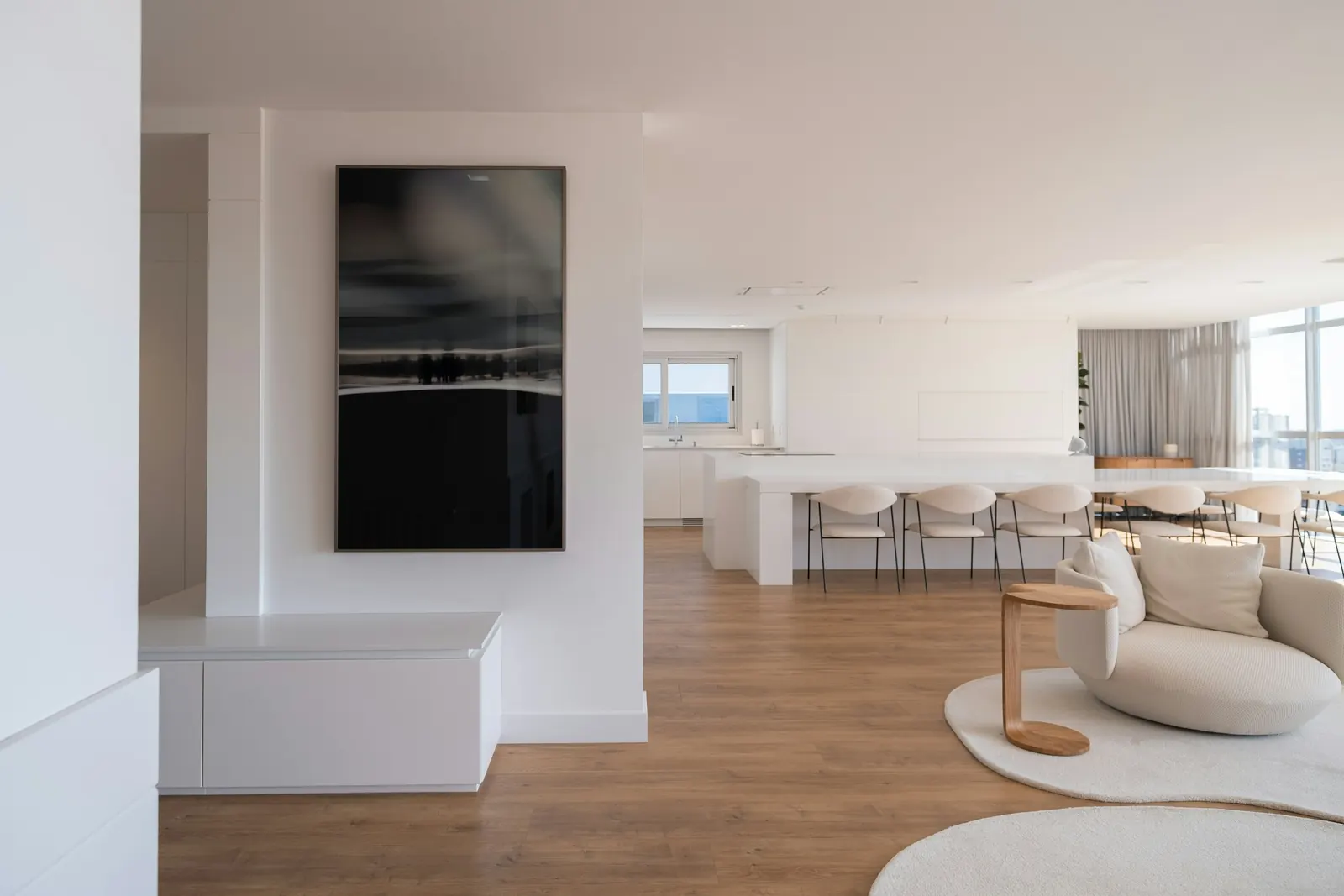 The finished living room from the same angle